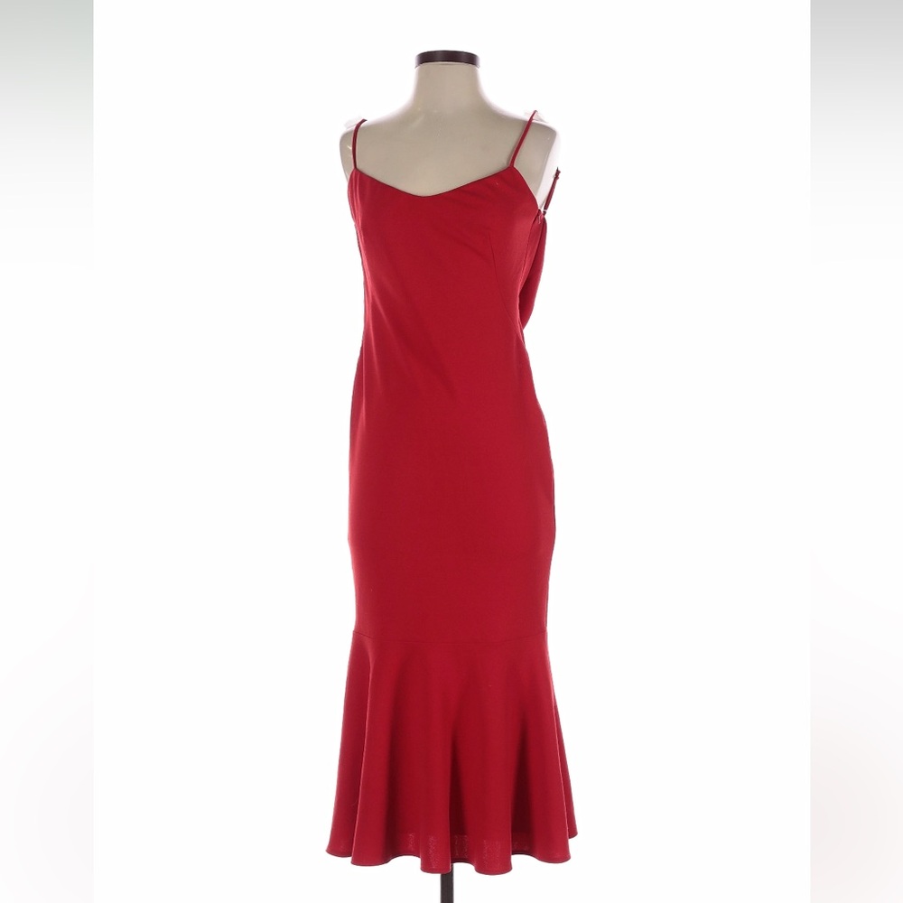 Katie May Red cowl backless cocktail midi Dress - XS